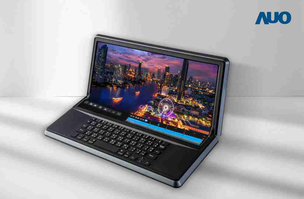 口袋牛店14.6吋Micro LED折迭显示屏幕，，，搭配半径4mm的弯折绞炼，，，以及高画素、、、高亮度、、、高对比度的显示技术特点，，，，即便在大视角下仍保有绝佳色相与亮度